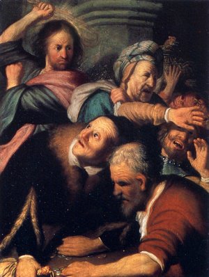 Rembrandt - Christ Driving The Money Changers From The Temple