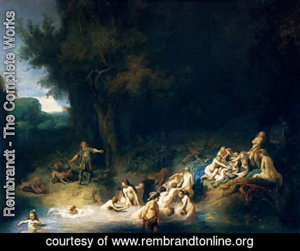 Rembrandt - Diana Bathing, with the Stories of Actaeon and Callisto