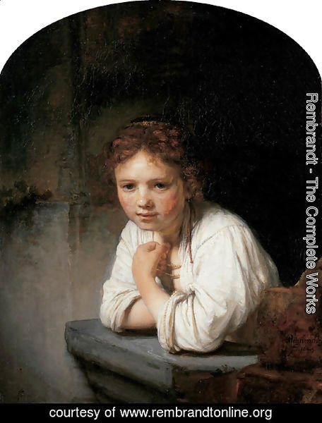 Rembrandt - A Young Girl Leaning on a Window-Sill