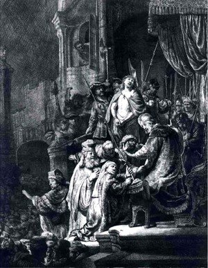 Rembrandt - Christ Devant Pilate Et Le Peuple,bnf 1635