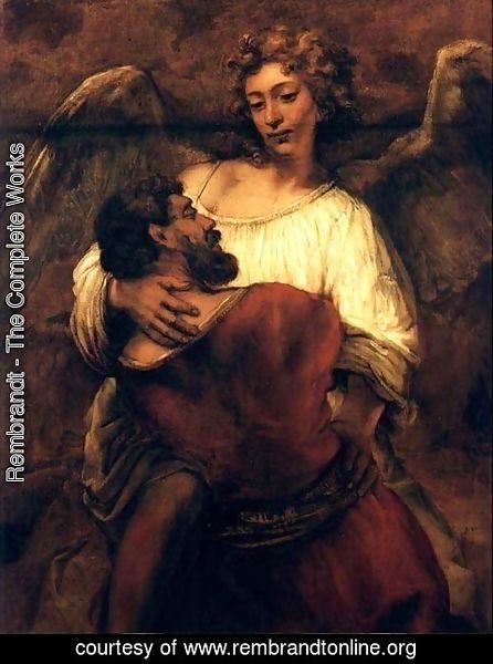 Rembrandt - Le Combat De Jacob Avec L Ange,berlin 1660