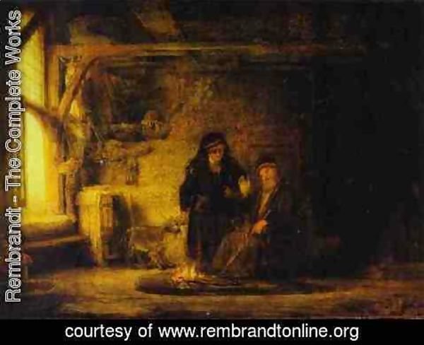 Rembrandt - Tobit's Wife with a Goat