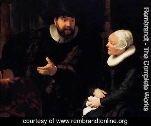 Rembrandt - The Mennonite Minister Cornelis Claesz. Anslo in Conversation with his Wife, Aal