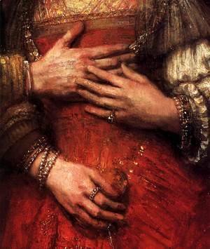 Rembrandt - The Jewish Bride (detail)