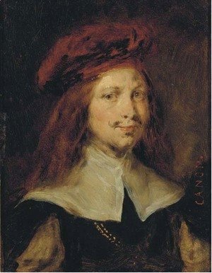 Rembrandt - Portrait of a gentleman, bust length, wearing a red cap