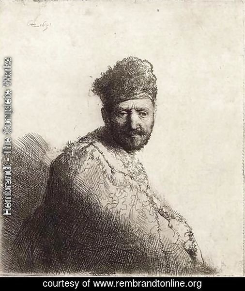 A bearded Man, in a furred Oriental Cap and Robe The Artist's Father