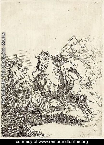 Rembrandt - A Cavalry Fight