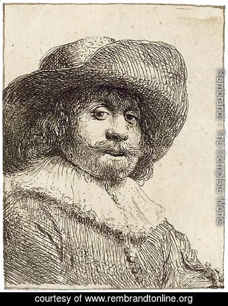 Rembrandt - A Man in a broad-brimmed Hat