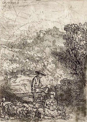 Rembrandt - A Shepherd and his Family