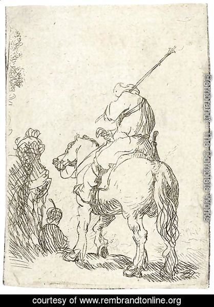 Rembrandt - A Turbaned Soldier on Horseback