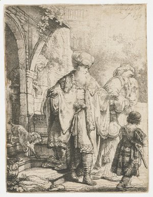 Rembrandt - Abraham casting out Hagar and Ishmael