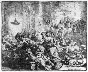 Rembrandt - Christ driving the Money Changers from the Temple 2