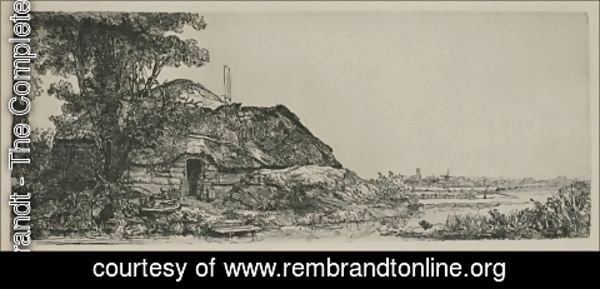 Rembrandt - Landscape with a Cottage and a large Tree