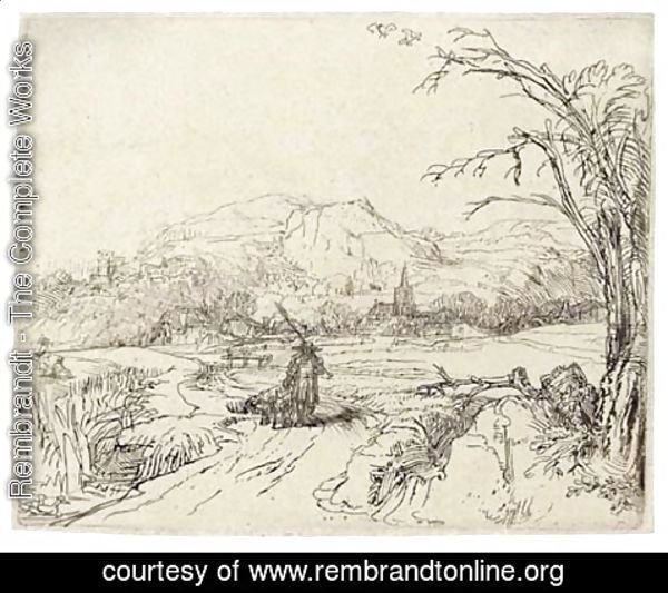 Rembrandt - Landscape with a Sportsman and Dog