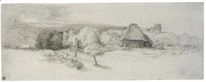 Rembrandt - Landscape with Trees, Farm buildings and a Tower