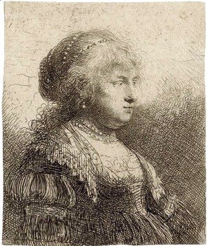 Rembrandt - Saskia with Pearls in her Hair