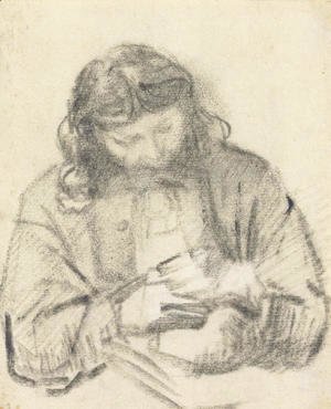 Rembrandt - Seated man, half length, at work