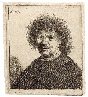 Rembrandt - Self-Portrait in a Cloak with a falling Collar Bust