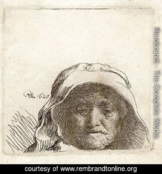 Rembrandt - The Artist's Mother Head only, full Face