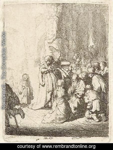 Rembrandt - The Presentation in the Temple with the Angel Small Plate
