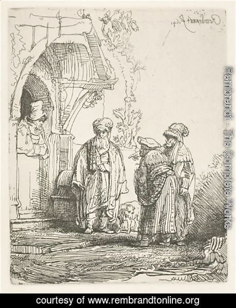 Rembrandt - Three oriental Figures (Jacob and Laban )