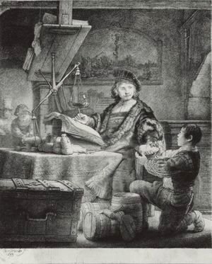 Rembrandt - Jan Uytenbogaert, 'The Goldweigher'