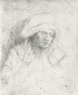 Rembrandt - Sick Woman With A Large White Headdress