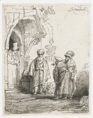 Rembrandt - Three Oriental Figures (Jacob And Laban)