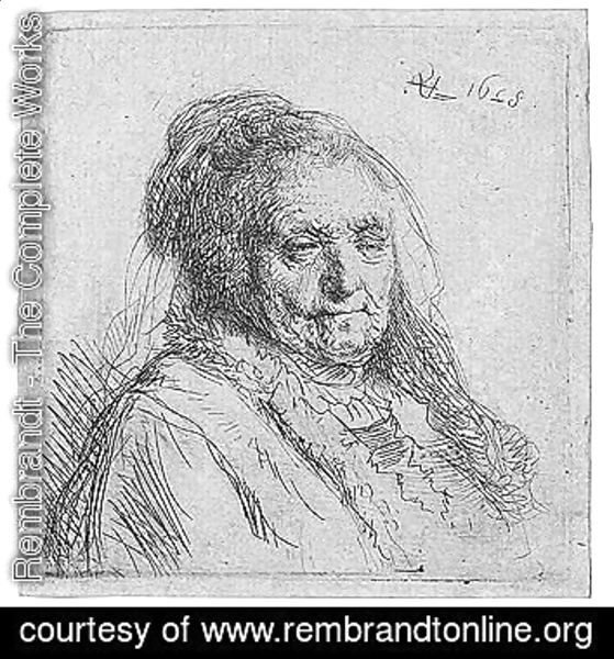 Rembrandt - Artist's mother, head and bust