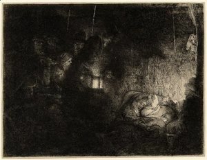 Rembrandt - The adoration of the shepherds, a night piece