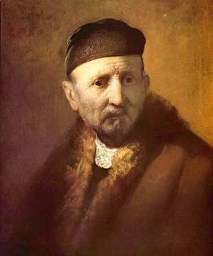 Rembrandt - Bust of an old man with a cap