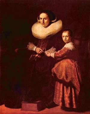 Rembrandt - Portrait of Susanna and her daughter Eva Pellicone