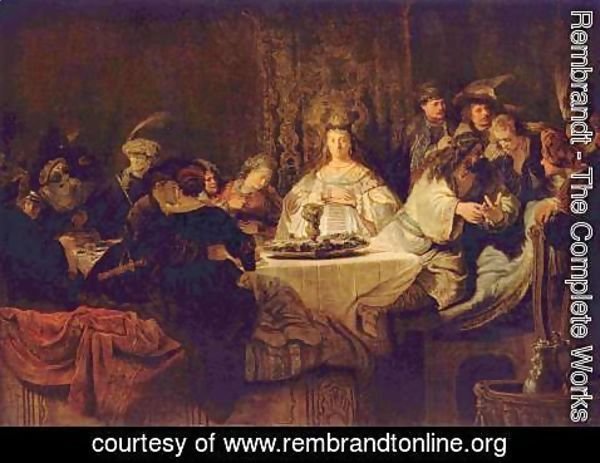 Rembrandt - Samson Posing The Riddle At His Wedding Feast 2