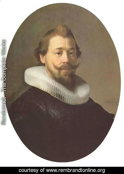 Rembrandt - Portrait of a man with a goatee and millstone collar, oval