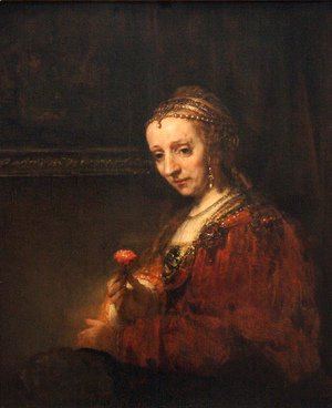 Rembrandt - Portrait of a Woman with a Pink Carnation