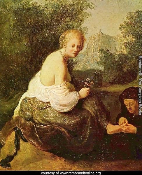 Bathsheba at her toilet, seen by King David
