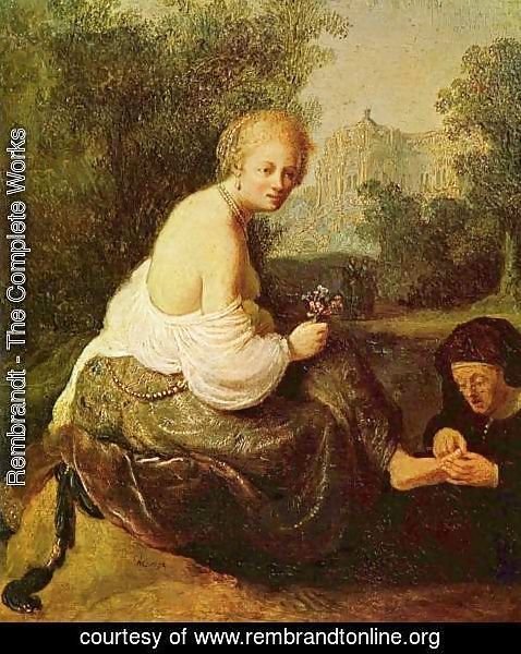 Rembrandt - Bathsheba at her toilet, seen by King David