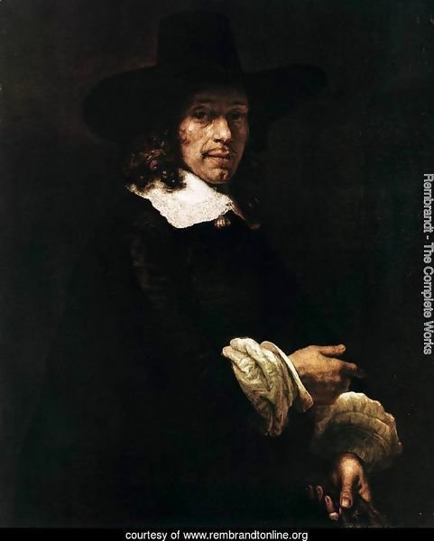 Portrait of a Gentleman with a Tall Hat and Gloves
