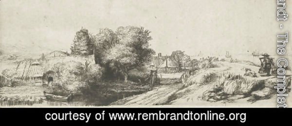 Rembrandt - Landscape with a fisherman