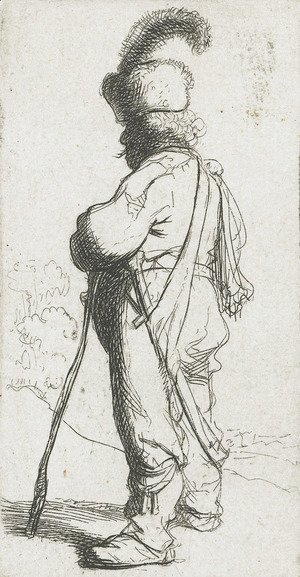 Rembrandt - Polander leaning on a stick
