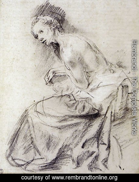 Rembrandt - Female nude seated, Suzanne