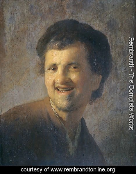 Rembrandt - Bust of a laughing young man