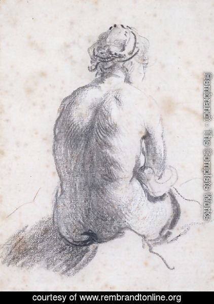 Rembrandt - A Study of a Female Nude Seen from the Back