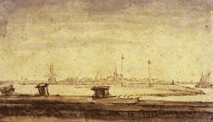 Rembrandt - Schellingwou seen from the Diemerdijk