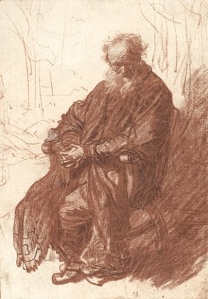 Rembrandt - Old Man Seated in an Armchair, Full length
