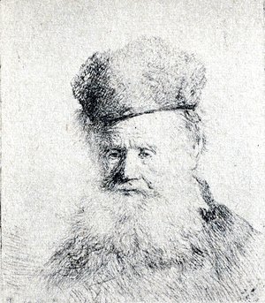 Rembrandt - A Man with a Large Beard and a Low Fur Cap