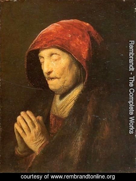 Rembrandt - Old Woman in Prayer