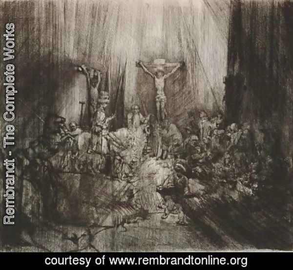 Rembrandt - Christ crucified between the two thieves (Three crosses)