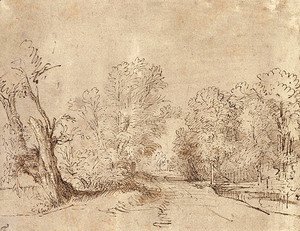 Rembrandt - A Wooded Road