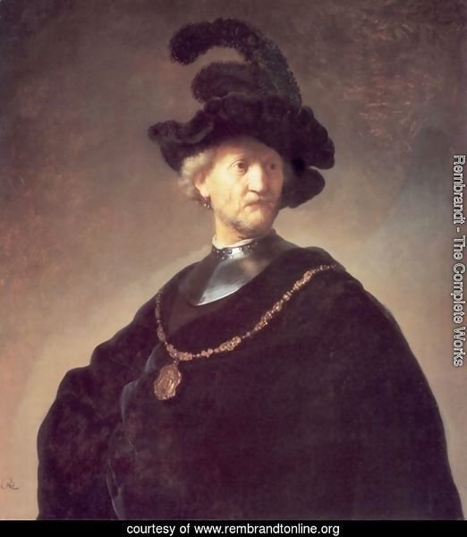 Old Man with a Black Hat and Gorget